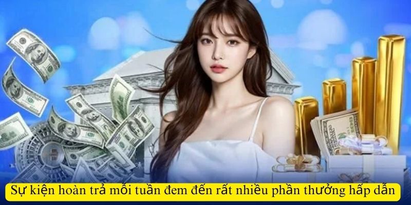 Sự kiện hoàn trả mỗi tuần đem đến rất nhiều phần thưởng hấp dẫn