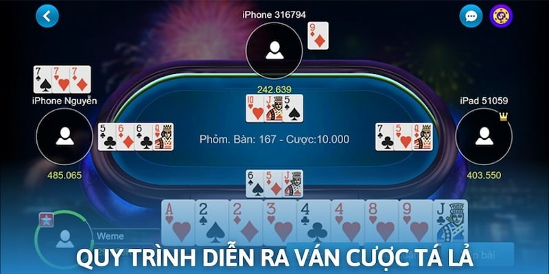 Quy trình diễn ra ván cược Tá Lả